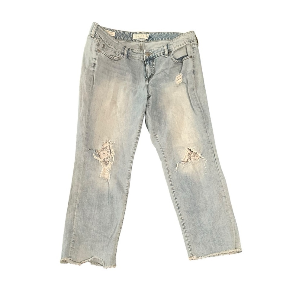 Torrid Light Blue Distressed Ankle Jeans